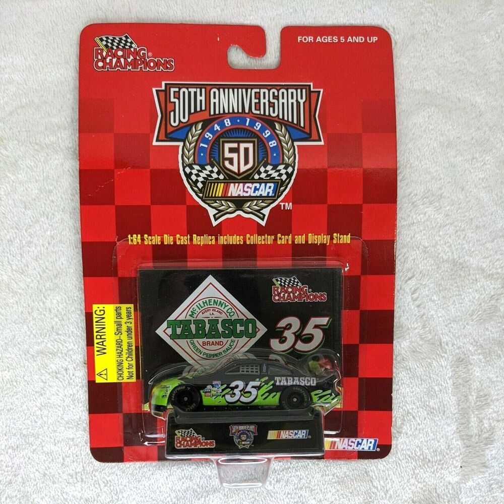 Racing Champions 50th NASCAR #35 Tabasco Green Todd Bodine VTG 1998 NEW w/Stand